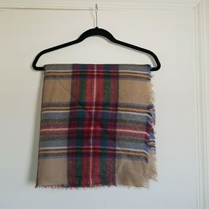 ZARA camel plaid blanket scarf